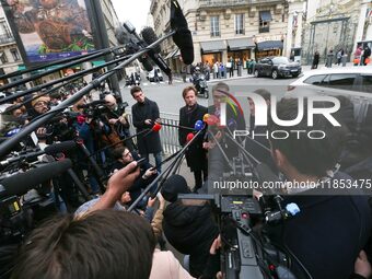 First secretary of the French Socialist Party (PS) Olivier Faure, President of the Socialistes et Apparentes parliamentary group Boris Valla...