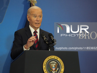 President Biden speaks at the Brookings Institution, highlighting his economic policies in Washington, D.C., on December 10, 2024. Biden dar...