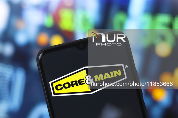 The Core & Main logo appears on the screen of a smartphone in Reno, United States, on December 10, 2024. (Photo Illustration by Jaque Silva/...