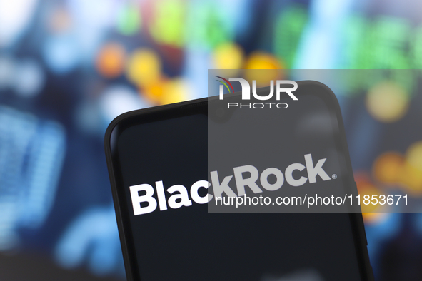 The BlackRock logo appears on the screen of a smartphone in Reno, United States, on December 10, 2024. (Photo Illustration by Jaque Silva/Nu...