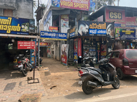 Shops are in Nedumangad, Thiruvananthapuram (Trivandrum), Kerala, India, on April 4, 2024. (