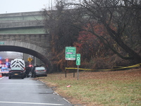 Police find a 53-year-old man inside a vehicle with a gunshot wound to the head on the highway in Bronx, New York, United States, on Decembe...