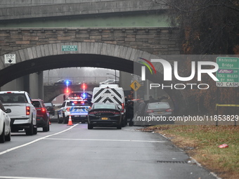 Police find a 53-year-old man inside a vehicle with a gunshot wound to the head on the highway in Bronx, New York, United States, on Decembe...