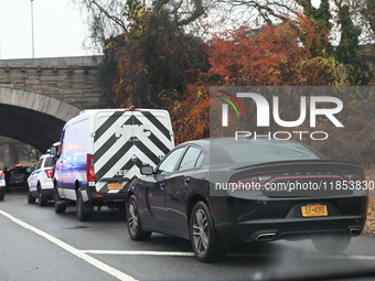 Police find a 53-year-old man inside a vehicle with a gunshot wound to the head on the highway in Bronx, New York, United States, on Decembe...