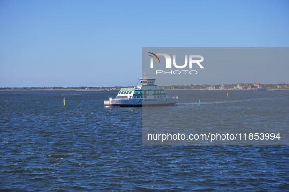 An electric ferry connecting Esbjerg and Fano Island is seen in Nordby, Fano Island, Denmark, on April 29, 2024. 