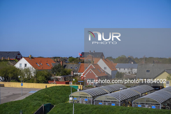 A general view of the city is seen in Nordby, Fano Island, Denmark, on April 29, 2024 