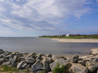 The Man Meets the Sea giant sculpture by Svend Wiig Hansen is in Esbjerg, Jutland, Denmark, on April 28, 2024. (