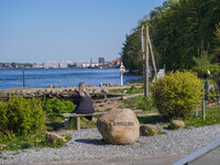 The Baltic Sea coast is seen in Kongebro Middelfart, Fyn, Denmark, on May 2, 2024. (