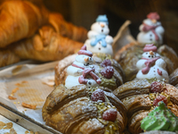 KRAKOW, POLAND - DECEMBER 10:   
An assortment of croissants displayed in a pastry shop in Krakow's Old Town, on December 10, 2024 in Krakow...