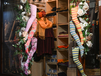 KRAKOW, POLAND - DECEMBER 10:   
A view of stockings displayed in a shop on Florianska Street in Krakow’s UNESCO-listed Old Town, on Decembe...