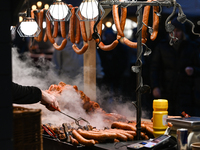 KRAKOW, POLAND - DECEMBER 10:   
 Traditional Polish food on display at the Christmas Market in Krakow's UNESCO-listed Market Square, on Dec...