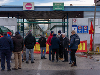 Presidium of Trasnova workers is in Pomigliano d'Arco, Italy, on december 10, 2024, where the banner reads, ''Stellantis, the French colossu...