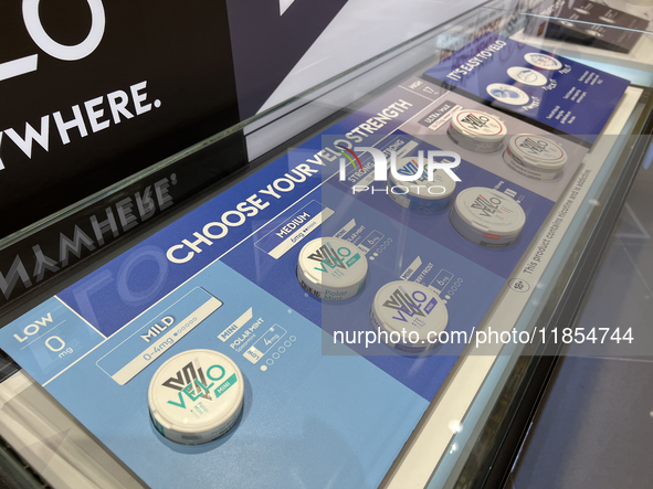 Tobacco products are displayed at a duty-free shop at Zayed International Airport in Abu Dhabi, United Arab Emirates, on March 28, 2024. 