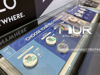 Tobacco products are displayed at a duty-free shop at Zayed International Airport in Abu Dhabi, United Arab Emirates, on March 28, 2024. (