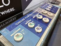 Tobacco products are displayed at a duty-free shop at Zayed International Airport in Abu Dhabi, United Arab Emirates, on March 28, 2024. (