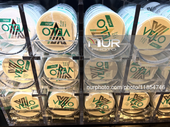 Tobacco products are displayed at a duty-free shop at Zayed International Airport in Abu Dhabi, United Arab Emirates, on March 28, 2024. 