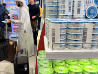 Tobacco products are at a duty-free shop at Zayed International Airport in Abu Dhabi, United Arab Emirates, on March 28, 2024. (