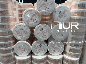 Tobacco products are displayed at a duty-free shop at Zayed International Airport in Abu Dhabi, United Arab Emirates, on March 28, 2024. (