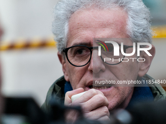 Paolo Ciani, a centre-left MP, participates in a protest by pacifists against the increase in military spending and in favor of human rights...