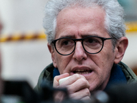 Paolo Ciani, a centre-left MP, participates in a protest by pacifists against the increase in military spending and in favor of human rights...