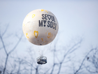 Tourists ride hot air balloons at Yeouido Park in Seoul, South Korea, on December 11, 2024. A week passes since President Yoon Suk-yeol's de...