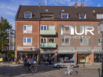 A general view of the old town is seen in Ystad, Sweden, on August 4, 2024. (