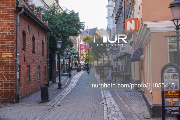 A general view of the old town is seen in Ystad, Sweden, on August 4, 2024. 