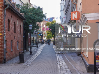 A general view of the old town is seen in Ystad, Sweden, on August 4, 2024. (