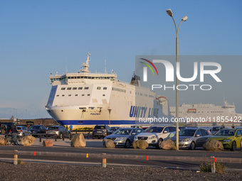 A Unity Line ferry is seen in Ystad, Sweden, on August 4, 2024. (