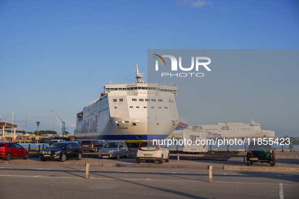 A Unity Line ferry is seen in Ystad, Sweden, on August 4, 2024. 