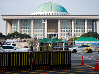 A view of the National Assembly on December 11, 2024, a week after President Yoon Suk-yeol's declaration of martial law ends in failure. Whi...