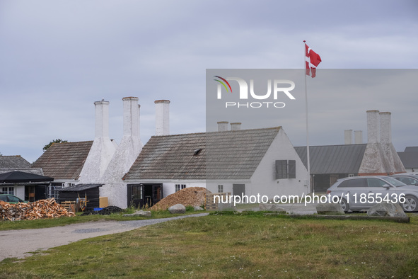 A historic herring smokehouse is seen in Hasle, Bornholm Island, Denmark, on August 5, 2024 