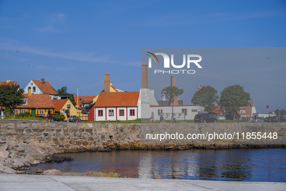 A general view of the old town and port is seen in Gudhjem, Bornholm Island, Denmark, on August 6, 2024. 