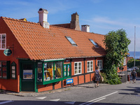 A general view of the old town is seen in Gudhjem, Bornholm Island, Denmark, on August 6, 2024. (