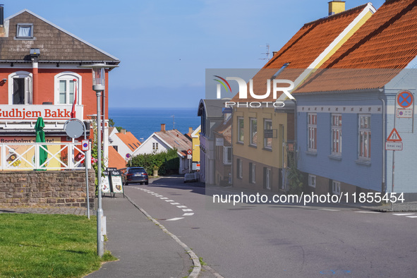 A general view of the old town is seen in Gudhjem, Bornholm Island, Denmark, on August 6, 2024. 