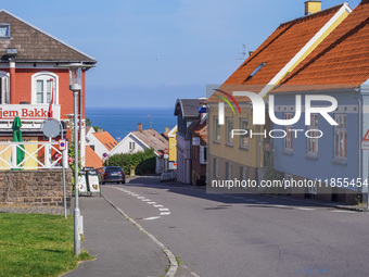 A general view of the old town is seen in Gudhjem, Bornholm Island, Denmark, on August 6, 2024. (