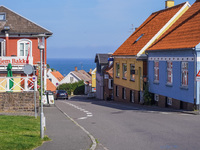 A general view of the old town is seen in Gudhjem, Bornholm Island, Denmark, on August 6, 2024. (