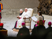 Pope Francis leads the weekly general audience at Paul-VI hall in The Vatican, on December 11, 2024. (