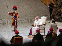 Pope Francis leads the weekly general audience at Paul-VI hall in The Vatican, on December 11, 2024. (