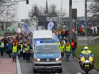 Thousands of public sector workers from several non-public organizations, German labor unions, and care day workers march for better pay and...