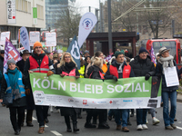 Thousands of public sector workers from several non-public organizations, German labor unions, and care day workers march for better pay and...