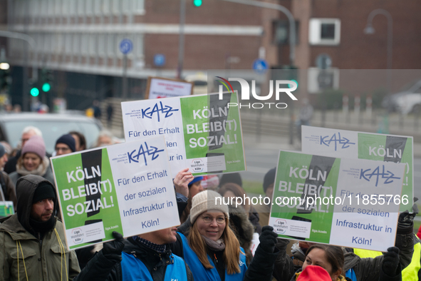 Thousands of public sector workers from several non-public organizations, German labor unions, and care day workers march for better pay and...