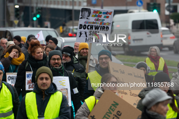 Thousands of public sector workers from several non-public organizations, German labor unions, and care day workers march for better pay and...