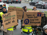 Thousands of public sector workers from several non-public organizations, German labor unions, and care day workers march for better pay and...