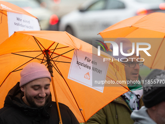 Thousands of public sector workers from several non-public organizations, German labor unions, and care day workers march for better pay and...