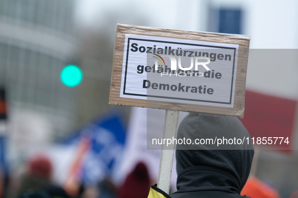 Thousands of public sector workers from several non-public organizations, German labor unions, and care day workers march for better pay and...