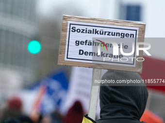 Thousands of public sector workers from several non-public organizations, German labor unions, and care day workers march for better pay and...