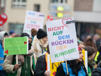 Thousands of public sector workers from several non-public organizations, German labor unions, and care day workers march for better pay and...