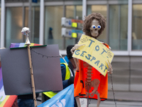 Thousands of public sector workers from several non-public organizations, German labor unions, and care day workers march for better pay and...