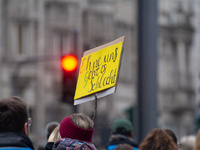 Thousands of public sector workers from several non-public organizations, German labor unions, and care day workers march for better pay and...